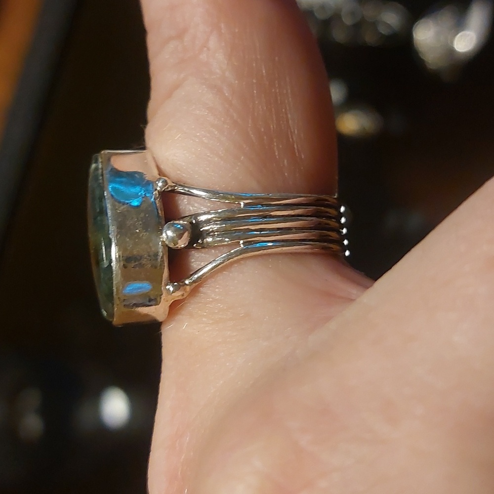 Seraphinite Ring Triple Band Size 8 - Picture 4 of 5